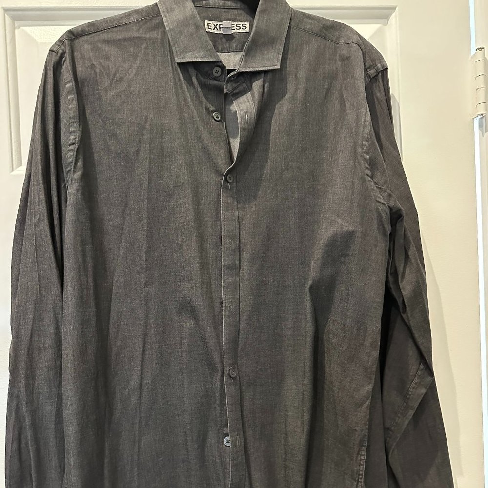 Express Button Down Shirt Large 16-16.5